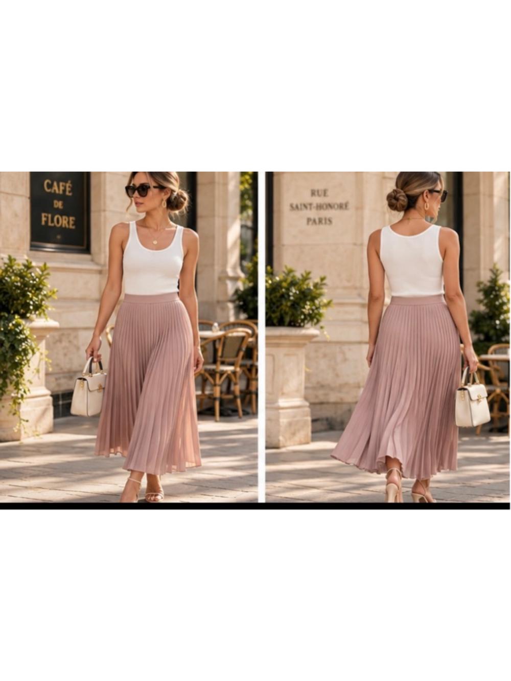 Beymen Club Turkish Luxury Pleated Midi Skirt Tan Pink Size 10 New w Tag